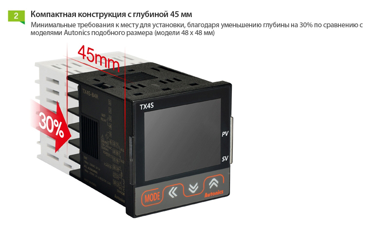 Autonics Серия TX — Температурные контроллеры с ПИД-регулятором и ЖК-дисплеем 2