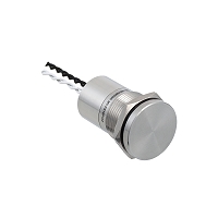 MEYERTEC MT-PS19P10Z — Пьезокнопка без подсветки, D19 мм, плоский толкатель, NO, с фиксацией, IP69K
