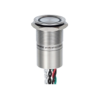 MEYERTEC MT-PS19P10Z31RG — Пьезокнопка, D19 мм, подсветка кольцом (красная/зеленая), 7-проводная (общий катод), NO, с фиксацией, 24В
