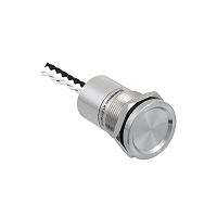 MEYERTEC MT-PS19Z10Z — Пьезокнопка без подсветки, D19 мм, толкатель с местом для пальца, NO, с фиксацией, IP69K
