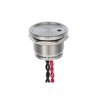 MEYERTEC MT-PS22Z01NR — Пьезокнопка, D22 мм, подсветка точкой (-/красная), NC, возврат, 24В AC/DC, IP68
