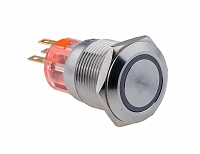 MEYERTEC MT67-R220B11 — Кнопка с подсветкой синяя, с возвратом, 220В AC, IP67