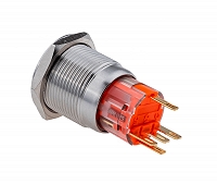 MEYERTEC MT67-R220B11 — Кнопка с подсветкой синяя, с возвратом, 220В AC, IP67