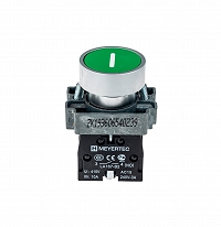MEYERTEC MTB2-BAZ11331 — Кнопка плоская зеленая, маркировка I, 1NO, металл