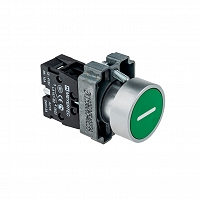 MEYERTEC MTB2-BAZ11331 — Кнопка плоская зеленая, маркировка I, 1NO, металл