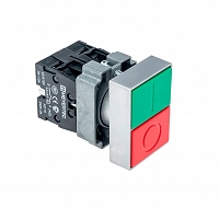 MEYERTEC MTB2-BLZ1583 — Кнопка двойная 1NO+1NC, плоский толкатель