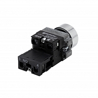 MEYERTEC MTB2-BWF3161 — Кнопка плоская белая с подсветкой, 220V AC/DC, 1NO, IP67, металл