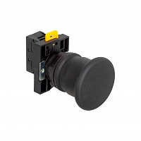 MEYERTEC MTB2-EC21 — Кнопка грибовидная черная, 40 мм, пружиный возврат, 1NO, IP54, пластик