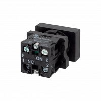 MEYERTEC MTB2-ELZ1583 — Кнопка двойная плоская, красная/зеленая, маркировка "I+O", 1NO+1NC, IP40, пластик