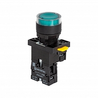MEYERTEC MTB2-EW33611 — Кнопка зеленая с подсветкой, 1NO, 24V AC/DC, IP54, пластик