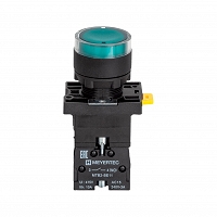 MEYERTEC MTB2-EW33611 — Кнопка зеленая с подсветкой, 1NO, 24V AC/DC, IP54, пластик