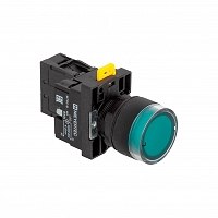MEYERTEC MTB2-EW33611 — Кнопка зеленая с подсветкой, 1NO, 24V AC/DC, IP54, пластик