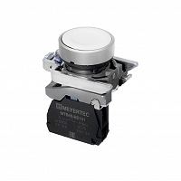 MEYERTEC MTB4-BA11 — Кнопка плоская белая, 1NO, IP65, металл