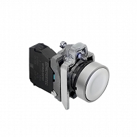MEYERTEC MTB4-BA11 — Кнопка плоская белая, 1NO, IP65, металл