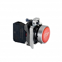 MEYERTEC MTB4-BA41622 — Кнопка плоская красная, маркировка "STOP", 1NС, IP65, металл
