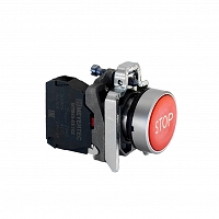 MEYERTEC MTB4-BA41622 — Кнопка плоская красная, маркировка "STOP", 1NС, IP65, металл