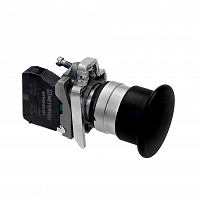 MEYERTEC MTB4-BC21 — Кнопка грибовидная черная, 40 мм, пружиный возврат, 1NO, IP65,металл