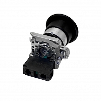 MEYERTEC MTB4-BC21 — Кнопка грибовидная черная, 40 мм, пружиный возврат, 1NO, IP65,металл