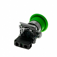 MEYERTEC MTB4-BC31 — Кнопка грибовидная зеленая, 40 мм, пружиный возврат, 1NO, IP65, металл