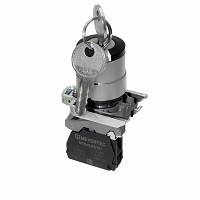 MEYERTEC MTB4-BG21 — Переключатель с ключом на 2 положения с фиксацией, 1 выемка, 1NO, IP65, металл