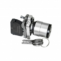MEYERTEC MTB4-BG21 — Переключатель с ключом на 2 положения с фиксацией, 1 выемка, 1NO, IP65, металл