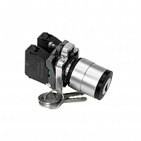 MEYERTEC MTB4-BG33 — Переключатель с ключом на 3 положения с фиксацией, 1 выемка в центре, 2NO, IP65, металл