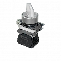 MEYERTEC MTB4-BK21711 — Переключатель на 2 положения с фиксацией и подсветкой, белый, 1NO, 24V AC/DC, IP65, металл