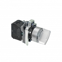 MEYERTEC MTB4-BK21711 — Переключатель на 2 положения с фиксацией и подсветкой, белый, 1NO, 24V AC/DC, IP65, металл
