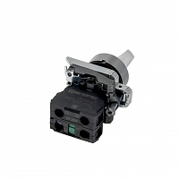 MEYERTEC MTB4-BK21711 — Переключатель на 2 положения с фиксацией и подсветкой, белый, 1NO, 24V AC/DC, IP65, металл