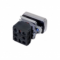 MEYERTEC MTB4-BW83753 — Кнопка двойная плоская с подсветкой, красная/зеленая, маркировка "I+O", 1NO+1NC, 220V AC/DC, IP65, металл