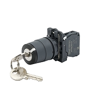 MEYERTEC MTB5-AG21 — Переключатель с ключом на 2 положения с фиксацией, 1 выемка, 1NO, IP65, пластик
