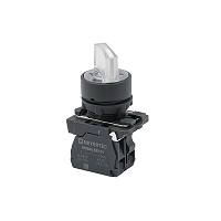 MEYERTEC MTB5-AK21713 — Переключатель на 2 положения с фиксацией и подсветкой, белый, 1NO, 220V AC/DC, IP65, пластик