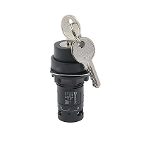 MEYERTEC MTB7-EG25 — Переключатель c ключом на 2 положения с фиксацией, 1 выемка, 1NO+1NC, IP54, пластик