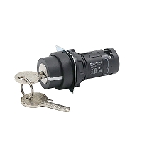 MEYERTEC MTB7-EG25 — Переключатель c ключом на 2 положения с фиксацией, 1 выемка, 1NO+1NC, IP54, пластик