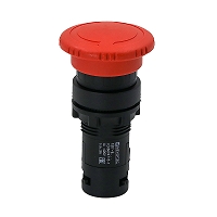 MEYERTEC MTB7-ES542 — Кнопка грибовидная красная, возврат поворотом c фиксацией, D40 мм, 1NC, IP54, пластик