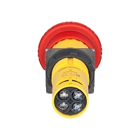 MEYERTEC MTB8-ES545 — Кнопка грибовидная красная, возврат поворотом c фиксацией, D40 мм, 1NO+1NC, IP65, пластик