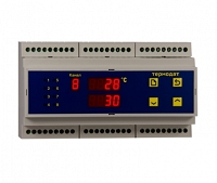 ТЕРМОДАТ 08К3-9U — Восьмиканальный ПИД-регулятор температуры, аварийный сигнализатор и позиционный регулятор со светодиодными индикаторами